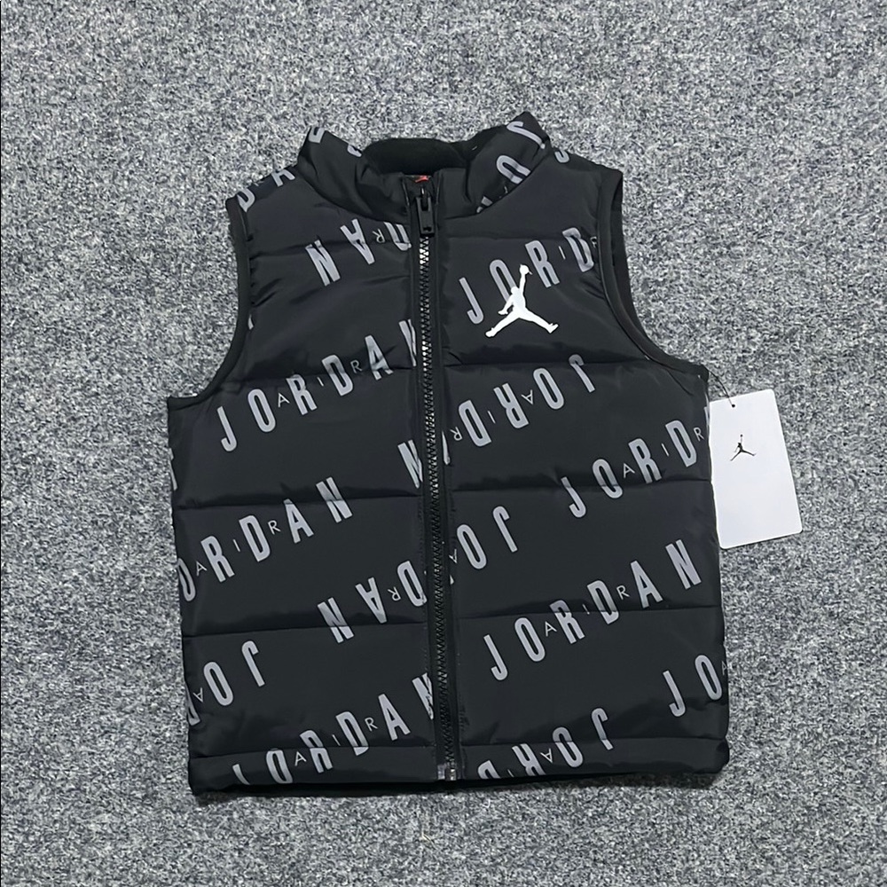 Air Jordan Kids Black and Gray Puffer Vest